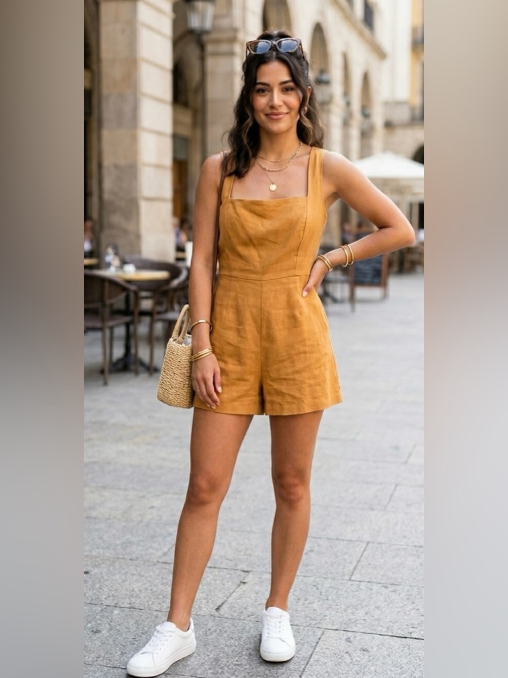 NWT Chelsea28 Burnt Orange Romper Designer Casual Vacation Resort Wear Summer